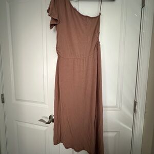 Old Navy One-Shoulder Dress in Mauve Brown